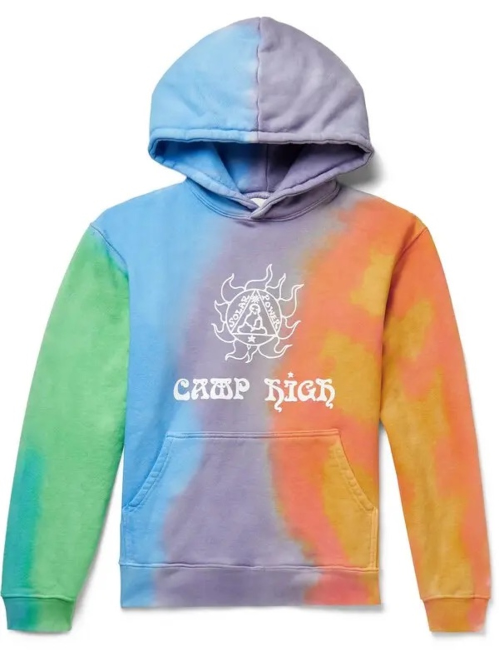 CAMP HIGH 
Northern Lights Tie-Dyed Loopback Cotton-Jersey Hoodie M